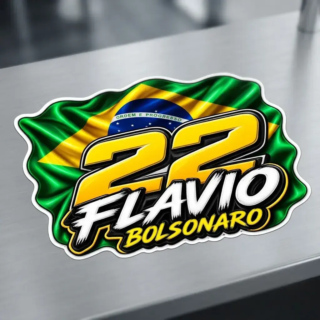 Adesivo Flavio Bolsonaro Politica Patriota 80x55 Unidade — foto 1 de 3