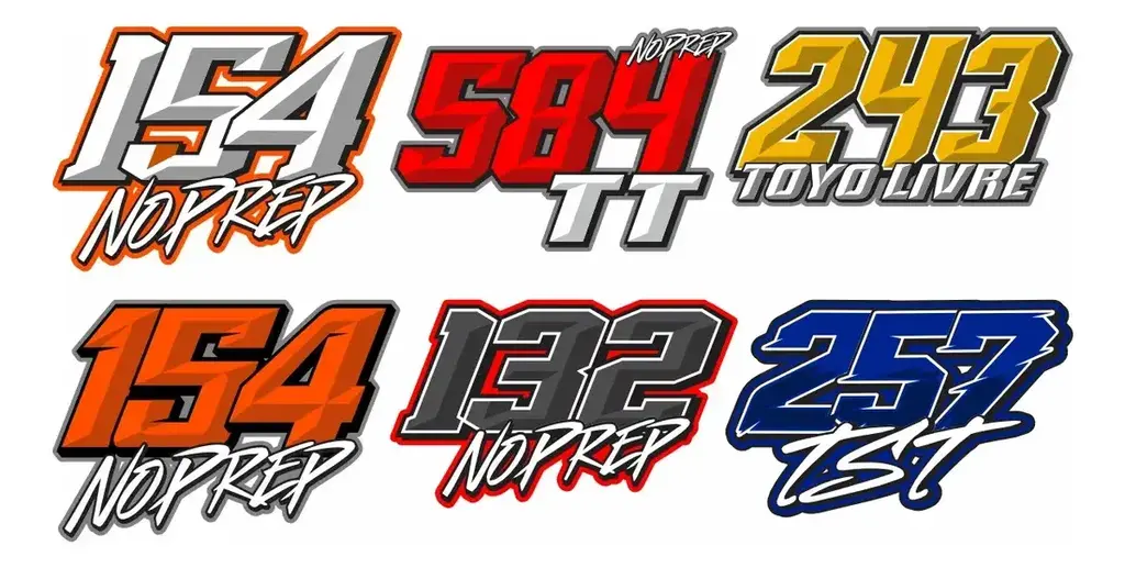 Kit Adesivo Numeral Para Carro De Arrancada Competição