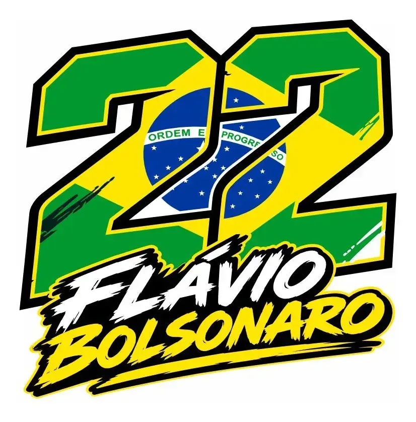 Adesivo 22 Flavio Bolsonaro Bandeira Brasil Patriota 15x15 — foto 1 de 3